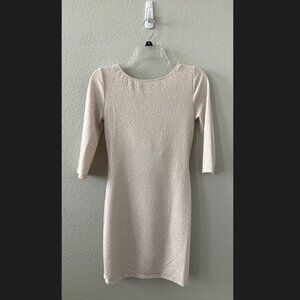 Windsor Cream/White Mini Dress with Cowl Back